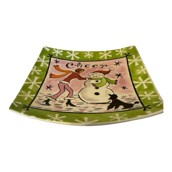 Set of 3 Cypress Home Christmas Square Plates | Peace, Joy, Cheer - Picture 3 of 12